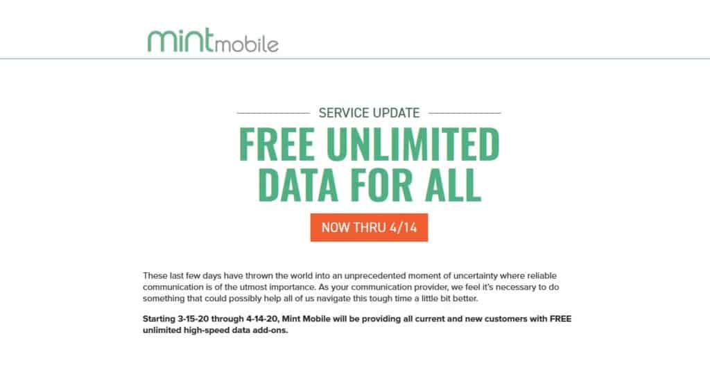 Mint Mobile Is Offering Free Data