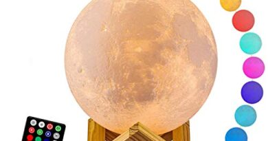 Moon Lamp, LOGROTATE 16 Colors LED 3D Print Moon Light with Stand & Remote&Touch Control and USB Rechargeable, Moon Light Lamps for Kids Friends Lover Birthday Gifts(Diameter 4.8 INCH)