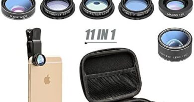11 in 1 Cell Phone Camera Lens Kit Wide Angle Lens & Macro Lens+Fisheye Lens+Telephoto Lens+CPL/Flow/Radial/Star/Soft Filter+Kaleidoscope Lens Compatible for iPhone Samsung Sony and Most of Smartphone