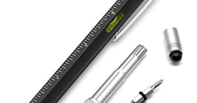 Amteker Pen Gifts for Men, Cool Gadgets for Men and Women, 6 IN 1 Multi Tool Gifts for Him, Unique Gifts for Dad, Funny Gifts for Dad，Father, Boyfriend, Women (Black)
