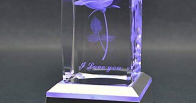 HOCHANCE 3D Rose Crystal with LED Colourful Light Base,Birthday Present Valentine's Day Gifts for Girlfriend Woman Aunt Wife Mom, Love Memorial Unique Anniversary Long Distance Friendship