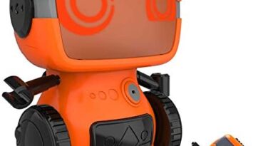 OKK Smart Robot Toy for Kids, Interactive Remote Control Pet with Walkie Talkie and Wireless RC Programming Mode for Boys and Girls Holiday Educational Gift - Orange