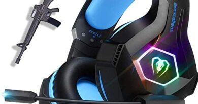 RGB LED Gaming Headset for PC, Xbox One, PS4, Ultralight Over-Ear Headphones with Noise Cancelling MIC, Stereo Surround Sound Earphones, Gift idea for Kids, boy, Teen, Gamer