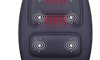 Snailax Massage Seat Cushion with Heat - Extra Memory Foam Support Pad in Neck and Lumbar ,10 Vibration Massage Motors, 3 Heating Pad, Back Massager Chair Pad for Back Pain Relief