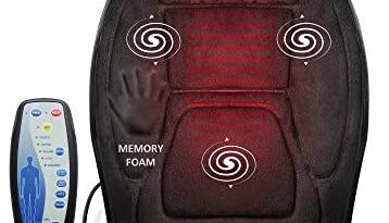 Snailax Memory Foam Massage Seat Cushion - Back Massager with Heat,6 Vibration Massage Nodes & 3 Heating Pad, Massage Chair Pad for Home Office Chair