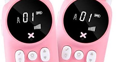 Toys for 3-12 Year Old Girls, OMWay Walkie Talkies for Kids, Christmas Birthday Gifts for Toddlers Teen Girls, 22 Channels 3 KM Long Range 2 Way Radio for Outdoor Camping,Pink.