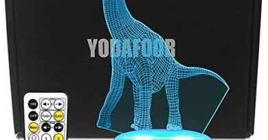 YODAFOOR 3D Brachiosaurus Dinosaur Night Lights Toy for Kids Baby Teen Children Illusion lamp, Great Birthday Party Christmas Xmas Dinosaur Gift for Teens, Multi Color Remote Lamp Room Decor