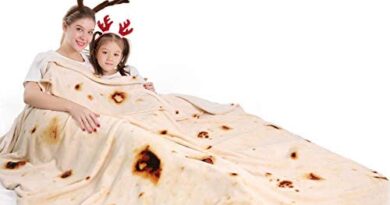 mermaker Burritos Tortilla Blanket 2.0 Double Sided 71 inches for Adult and Kids, Giant Funny Realistic Food Throw Blanket, 285 GSM Novelty Soft Flannel Taco Blanket (Yellow Blanket-Double Sided)