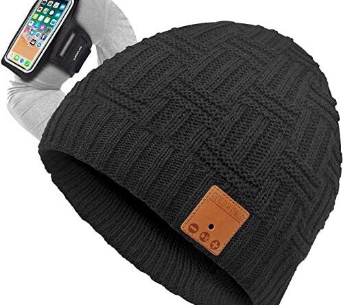 Bluetooth Beanie,Bluetooth Hat,Bluetooth Beanie Hat w/Running Armband,Unique Stocking Stuffers for Women Mom Mother Teen Girls Her Wife Girlfriend Husband for Men Dad Boy Him Friends